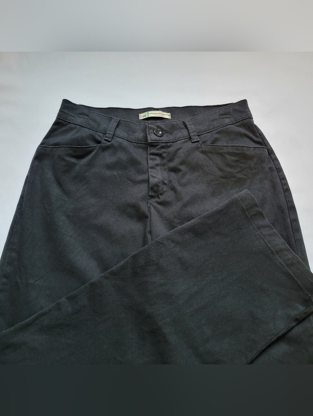 Lee Relaxed Straight Leg At The Waist Black Pants 6 Petite